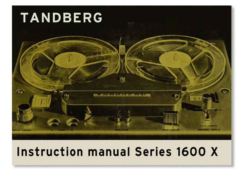 Tandberg 1600 Owners Manual