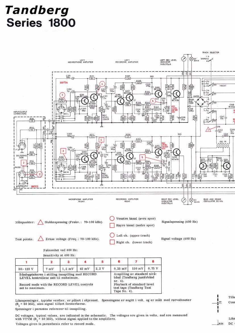 Tandberg 1800 X Schematic