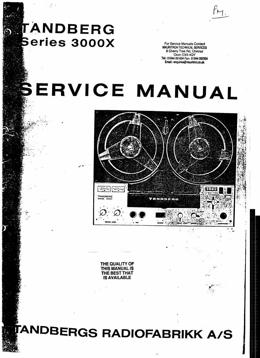 Tandberg 3000 Service Manual