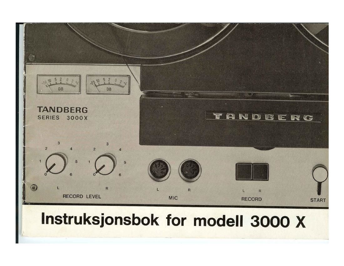 Tandberg 3000 X Owners Manual 2