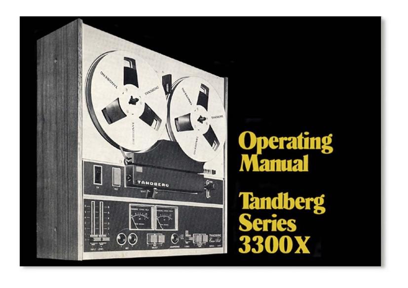 Tandberg 3300 Owners Manual