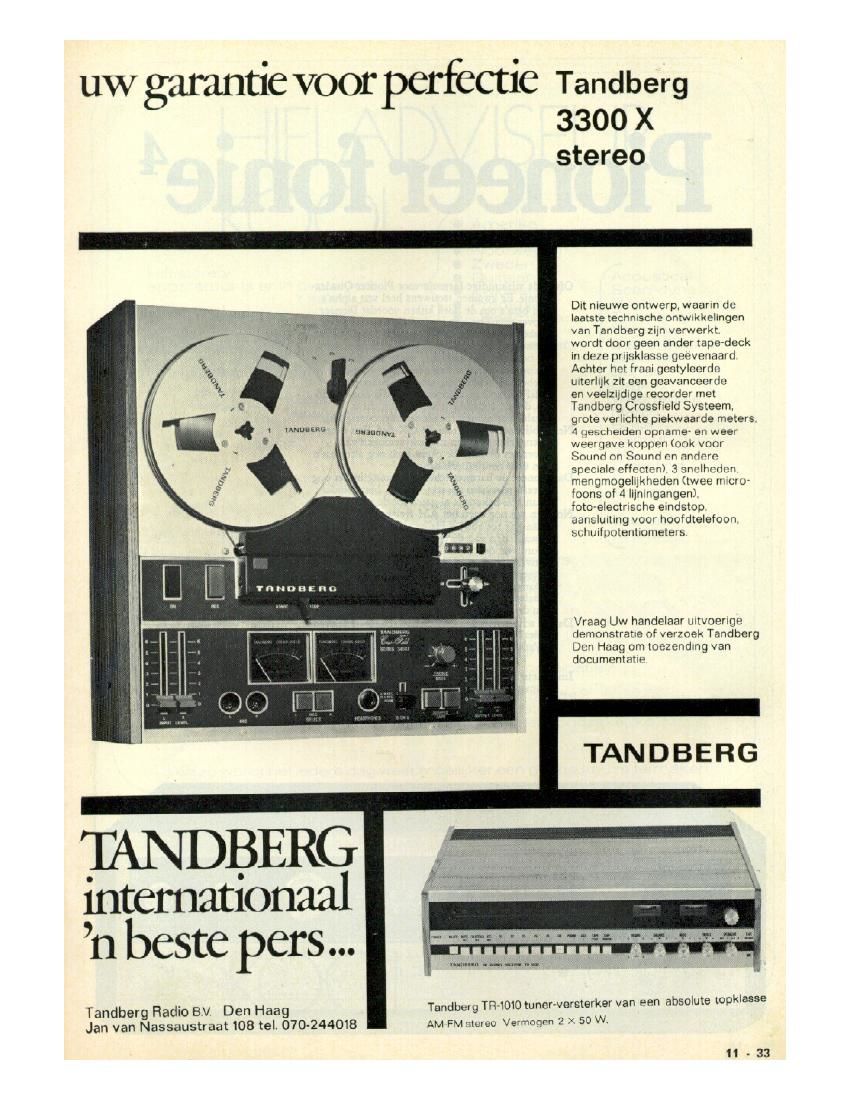 Tandberg 3300 X Article