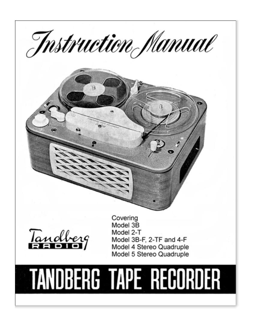 Tandberg 3B 2T 3BF 2TF 4F 4 5 Owners Manual