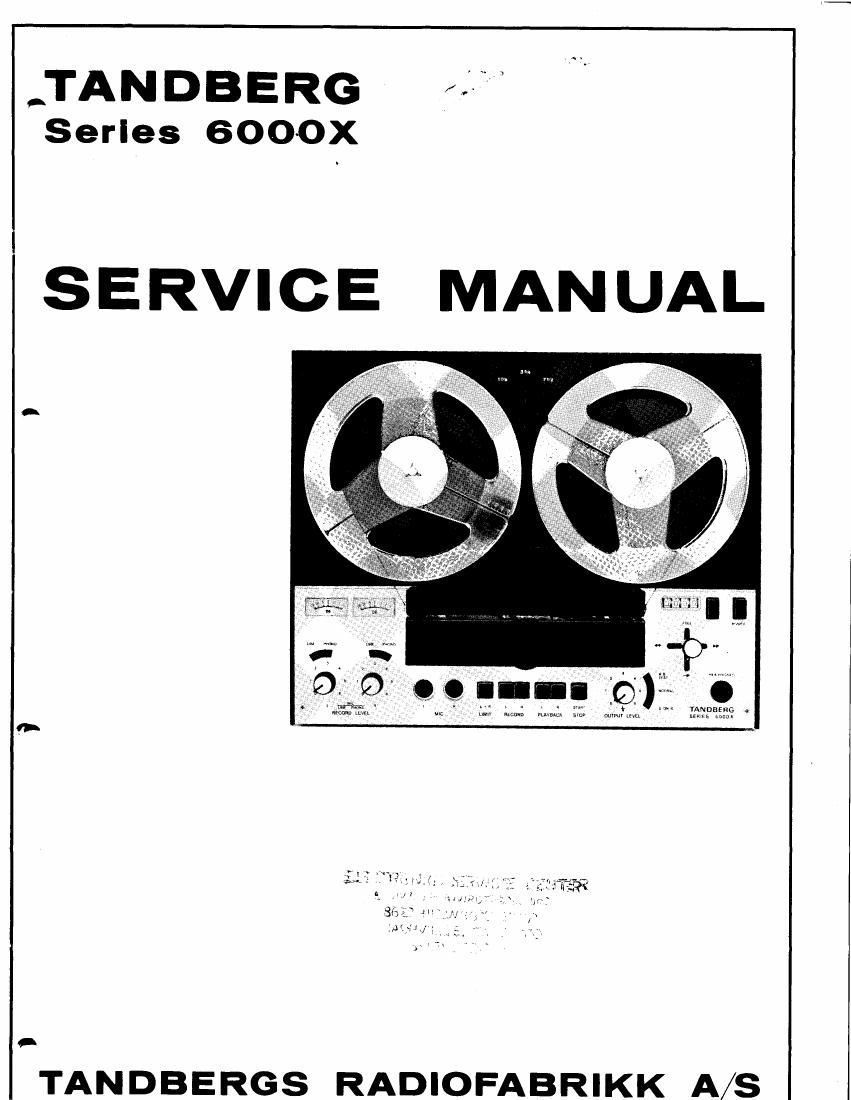 Tandberg 6000 X Service Manual