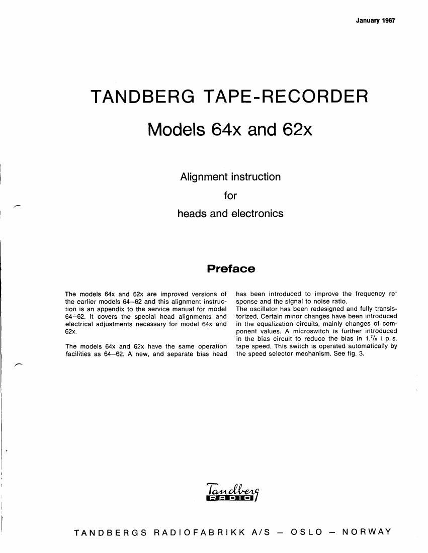 Tandberg 62 X Service Manual