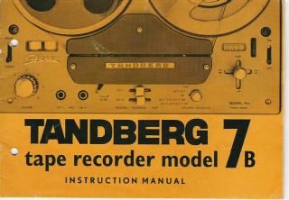Tandberg 7 B Owners Manual