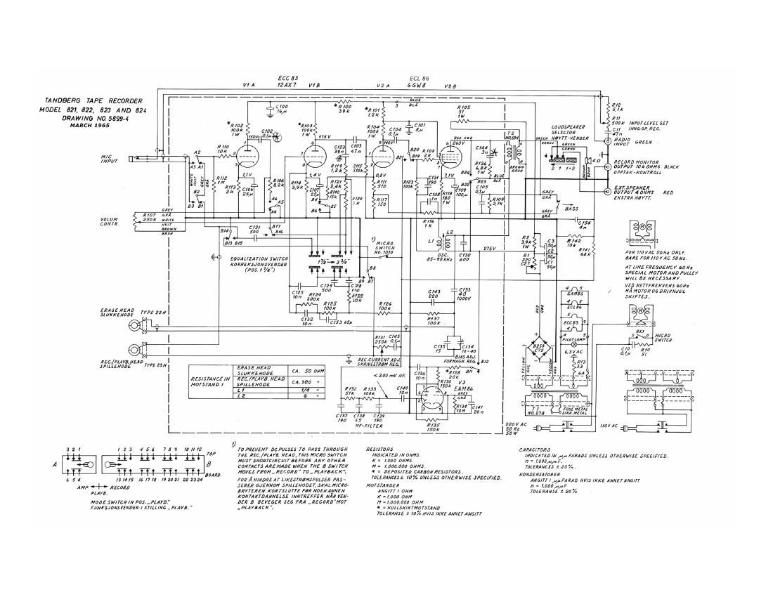 Tandberg 821 822 823 824 Schematic