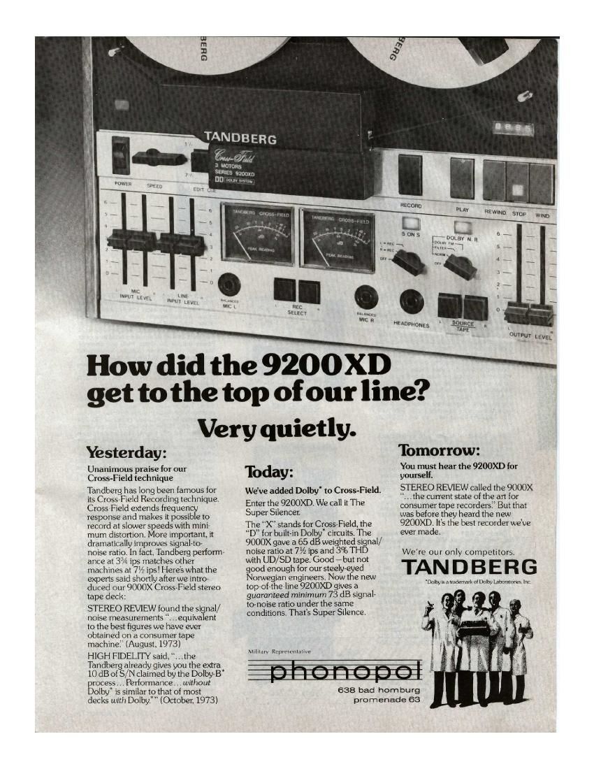 Tandberg 9200 XD Article