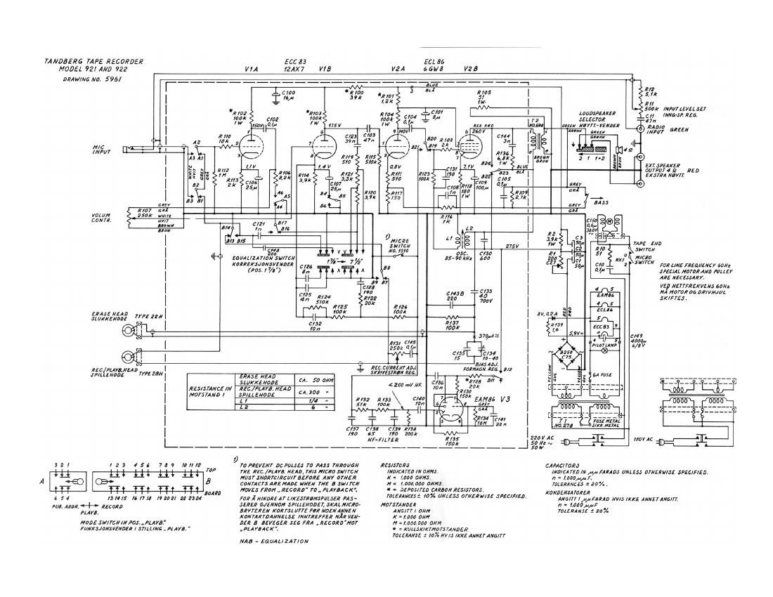 Tandberg 921 Schematic