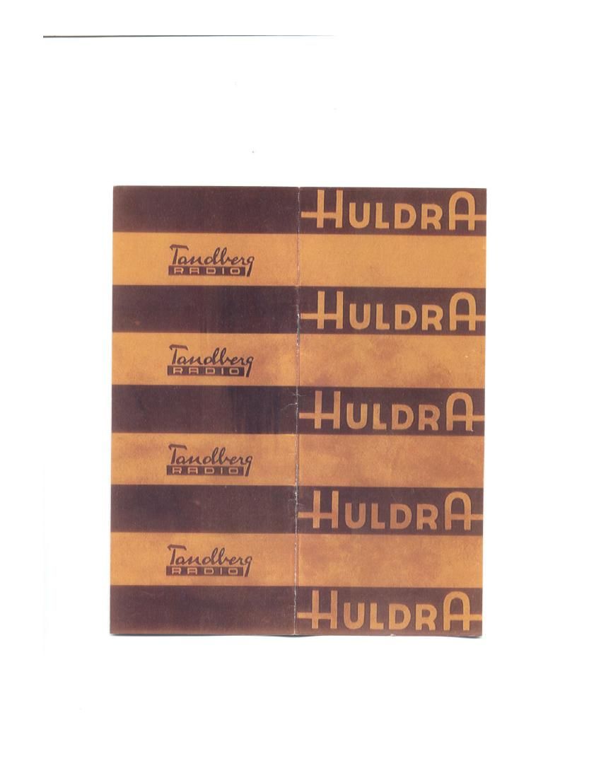 Tandberg Huldra Radiogram Brochure