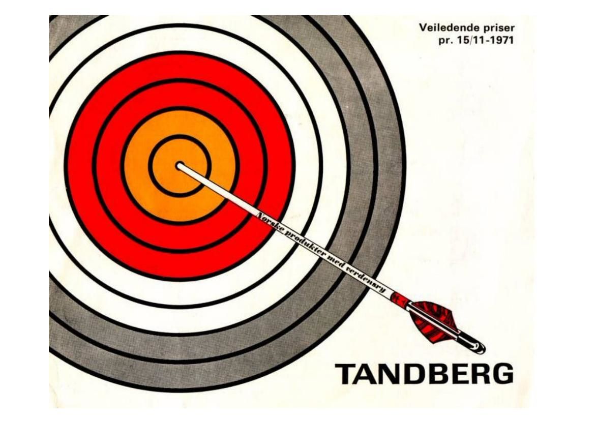 Tandberg Pricelist 1971 1972 Article
