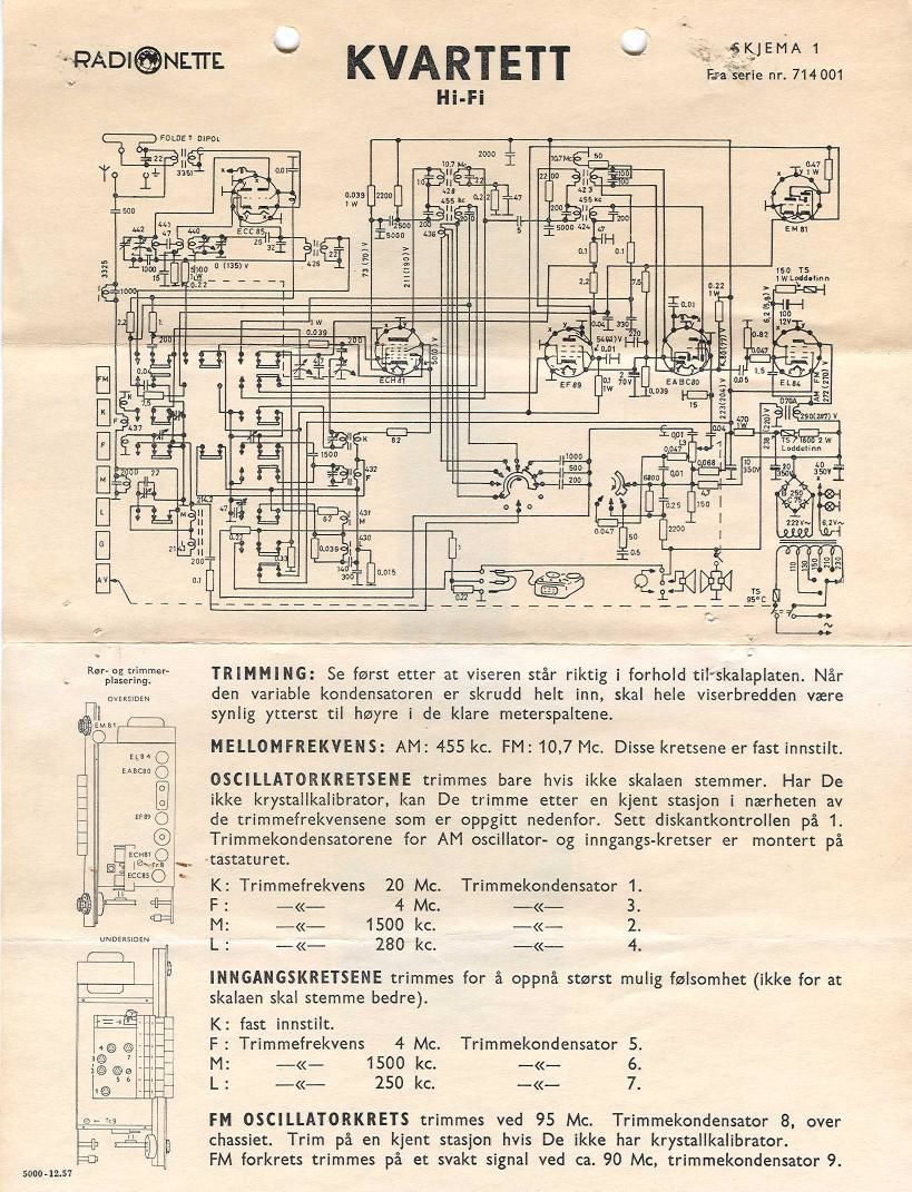 Tandberg Radionette Kvartett Schematic