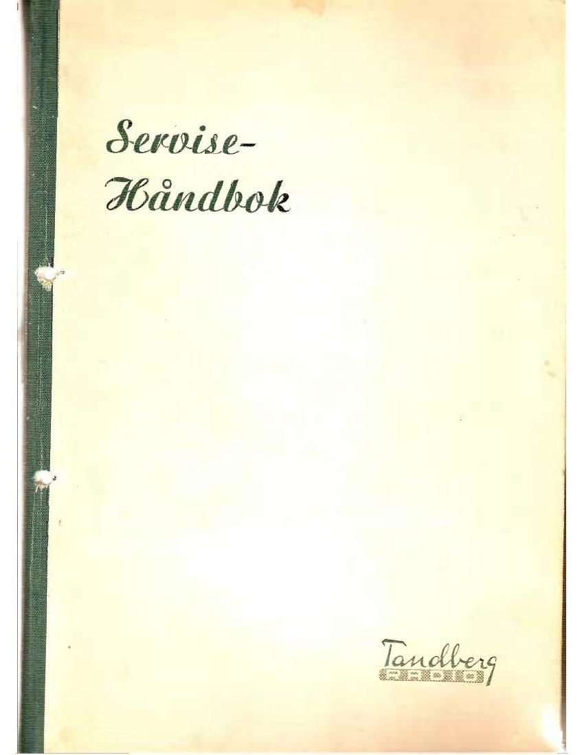 Tandberg Service 1933 1948 Service Manual