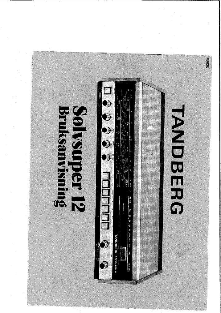 Tandberg Solvsuper 12 Owners Manual