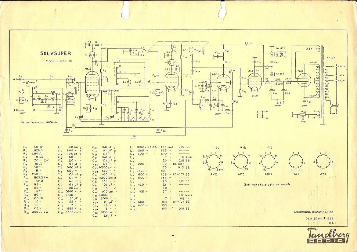 Tandberg Solvsuper 1937 38 Service Manual