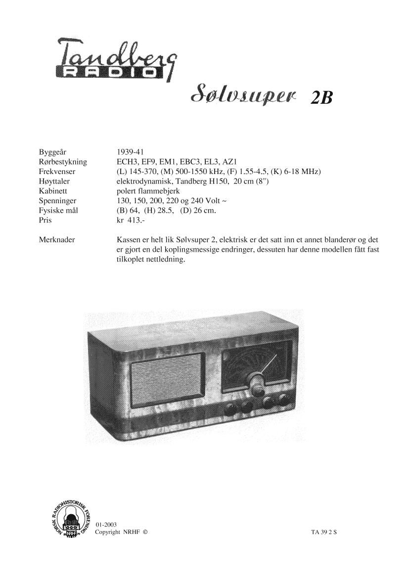 Tandberg Solvsuper 2 B Schematic