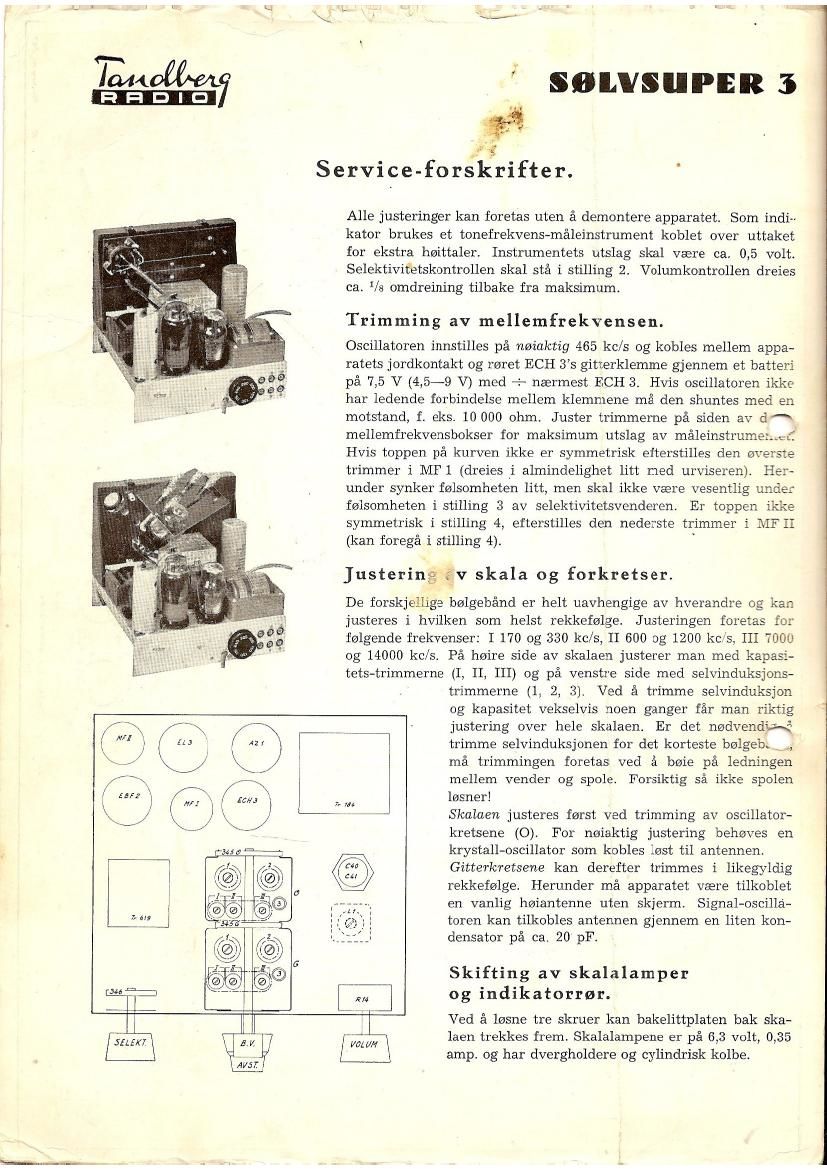 Tandberg Solvsuper 3 Service Manual