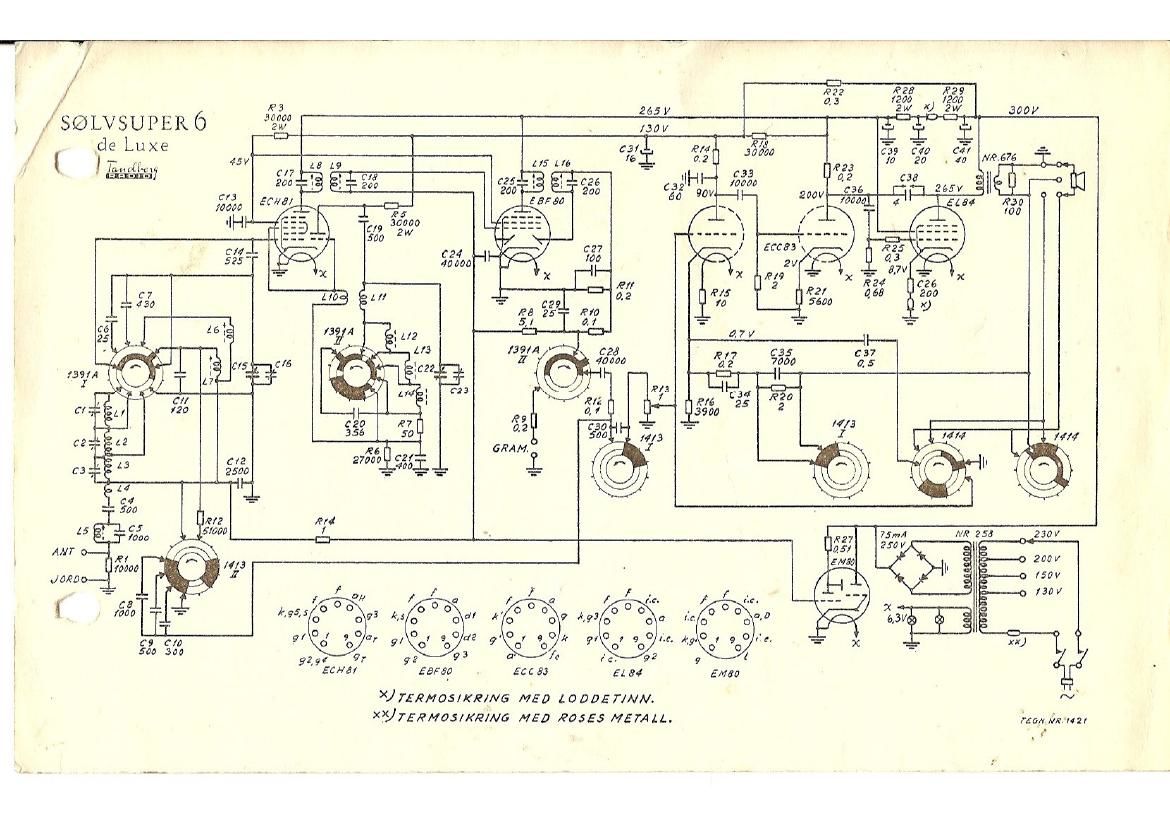 Tandberg Solvsuper 6 De Luxe Schematic