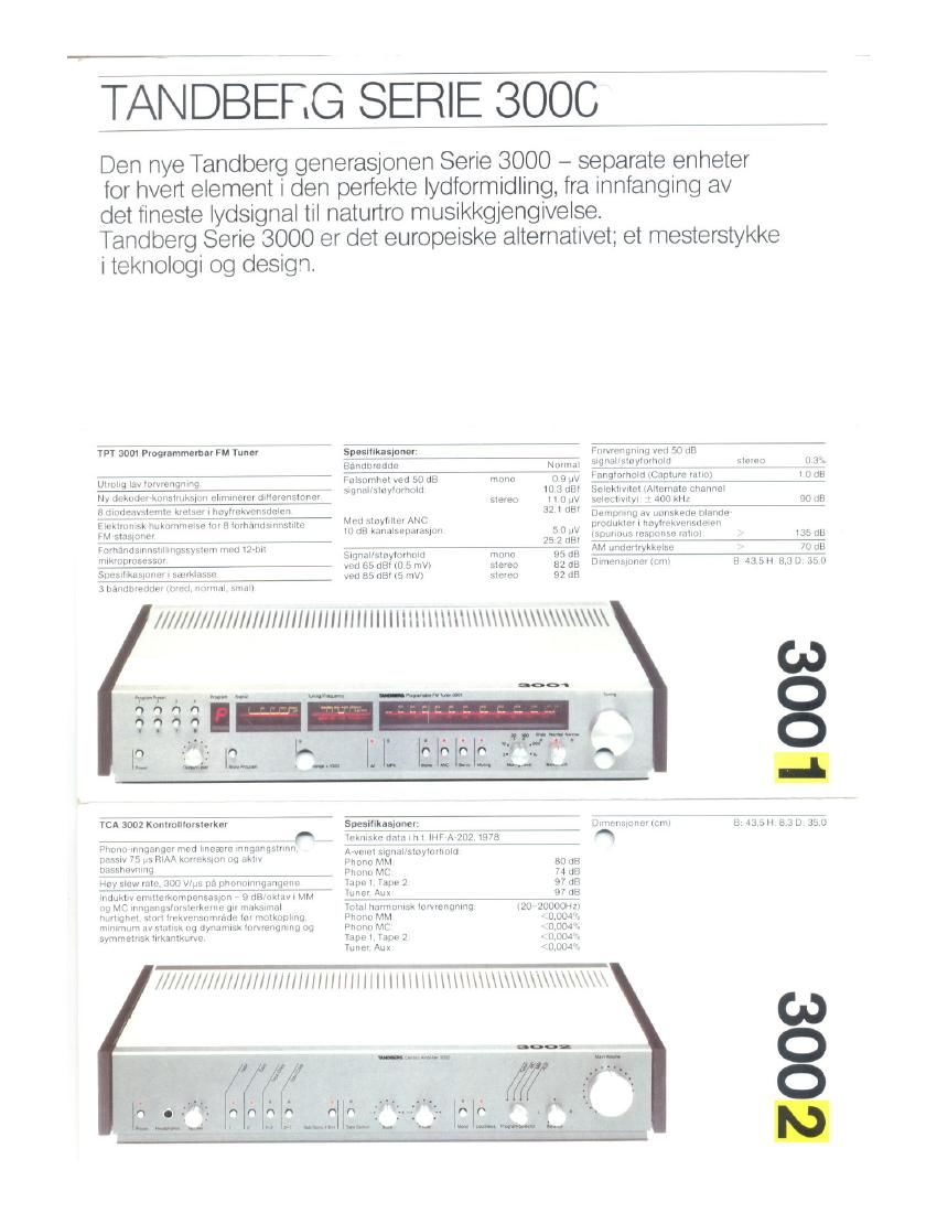 Tandberg TCA 3002 Brochure