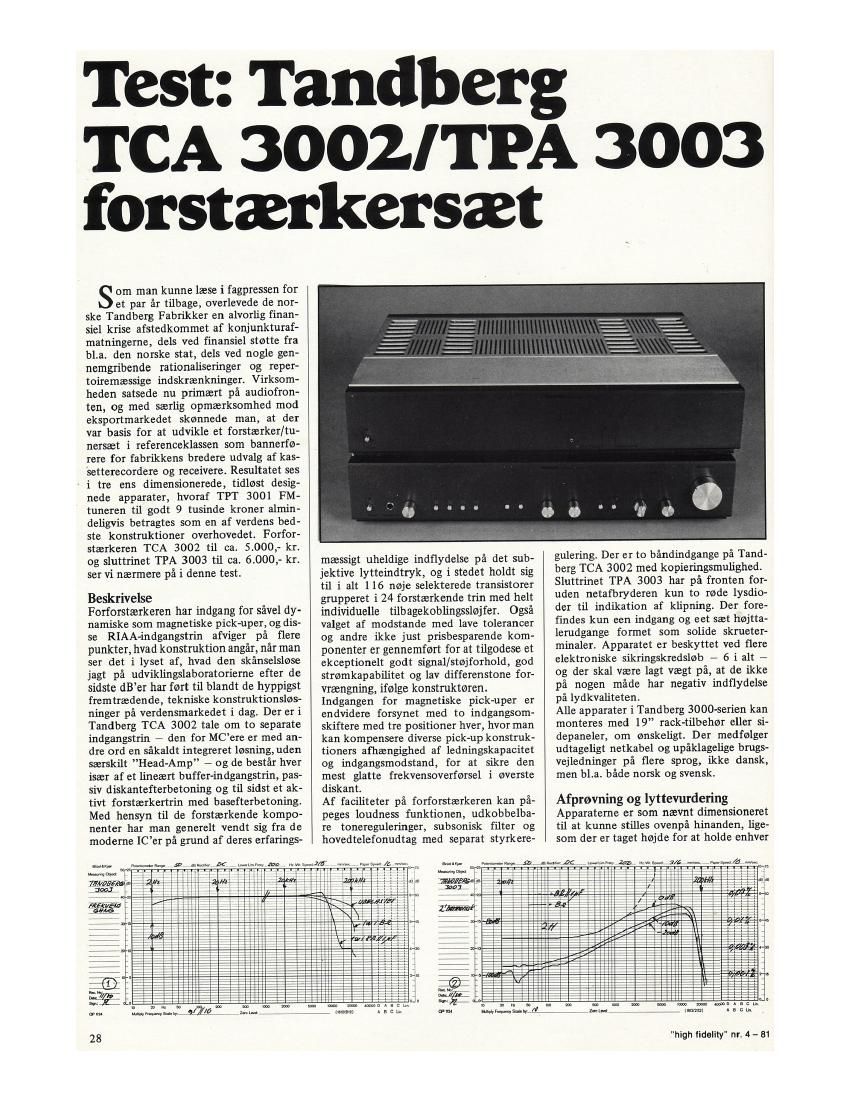 Tandberg TCA 3002 Review