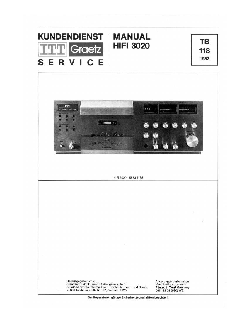 Tandberg TCD 3020 Service Manual