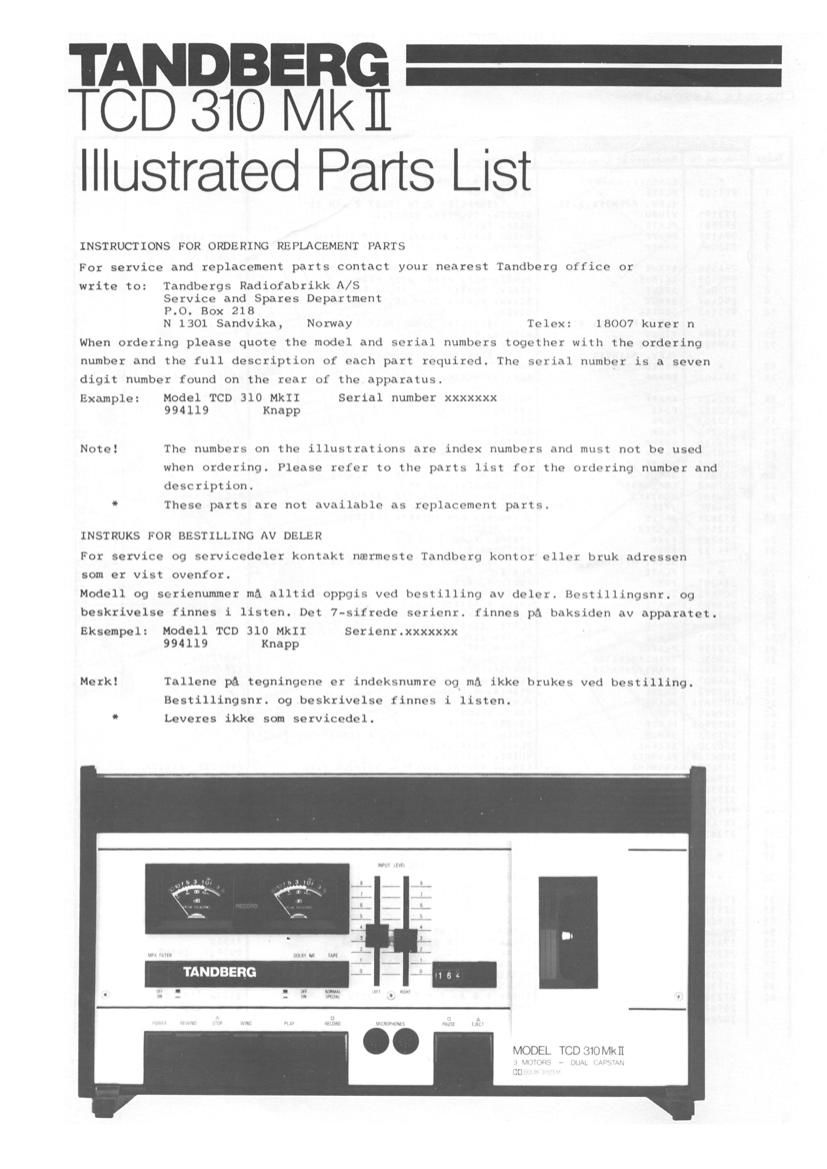 Tandberg TCD 310 Service Manual 3