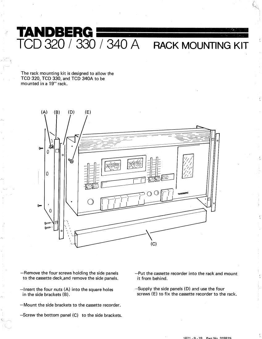Tandberg TCD 320 Owners Manual
