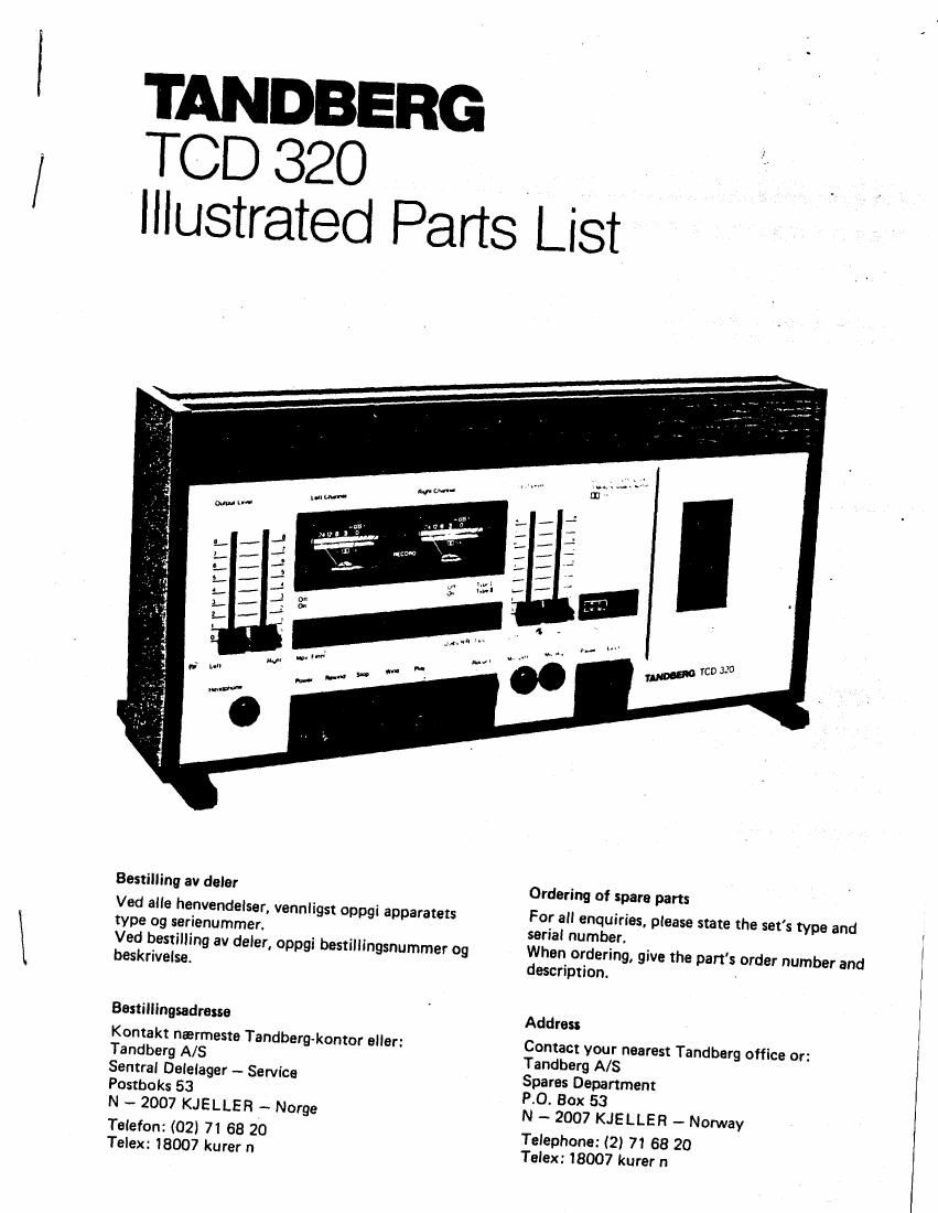 Tandberg TCD 320 Service Manual 3