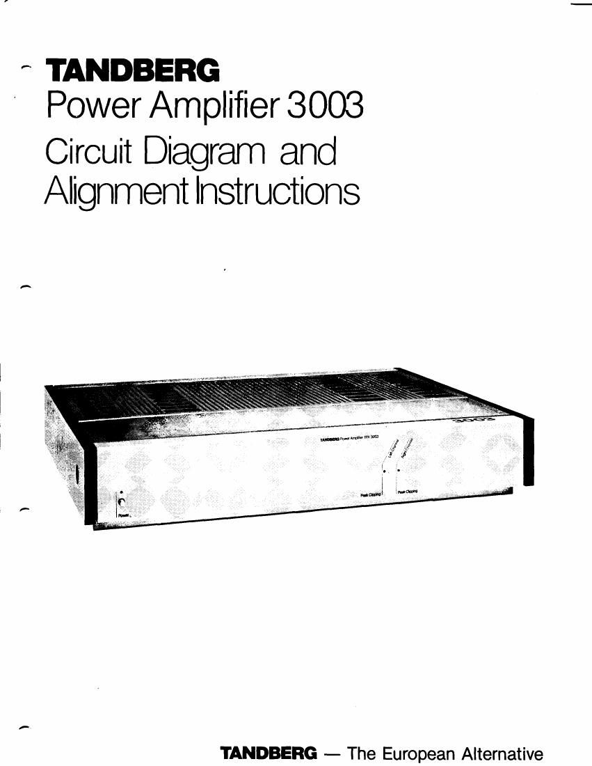 Tandberg TPA 3003 Service Manual