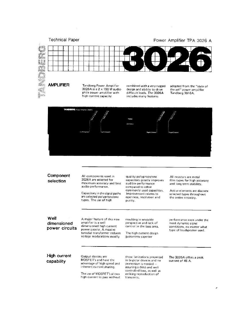 Tandberg TPA 3026 A Brochure