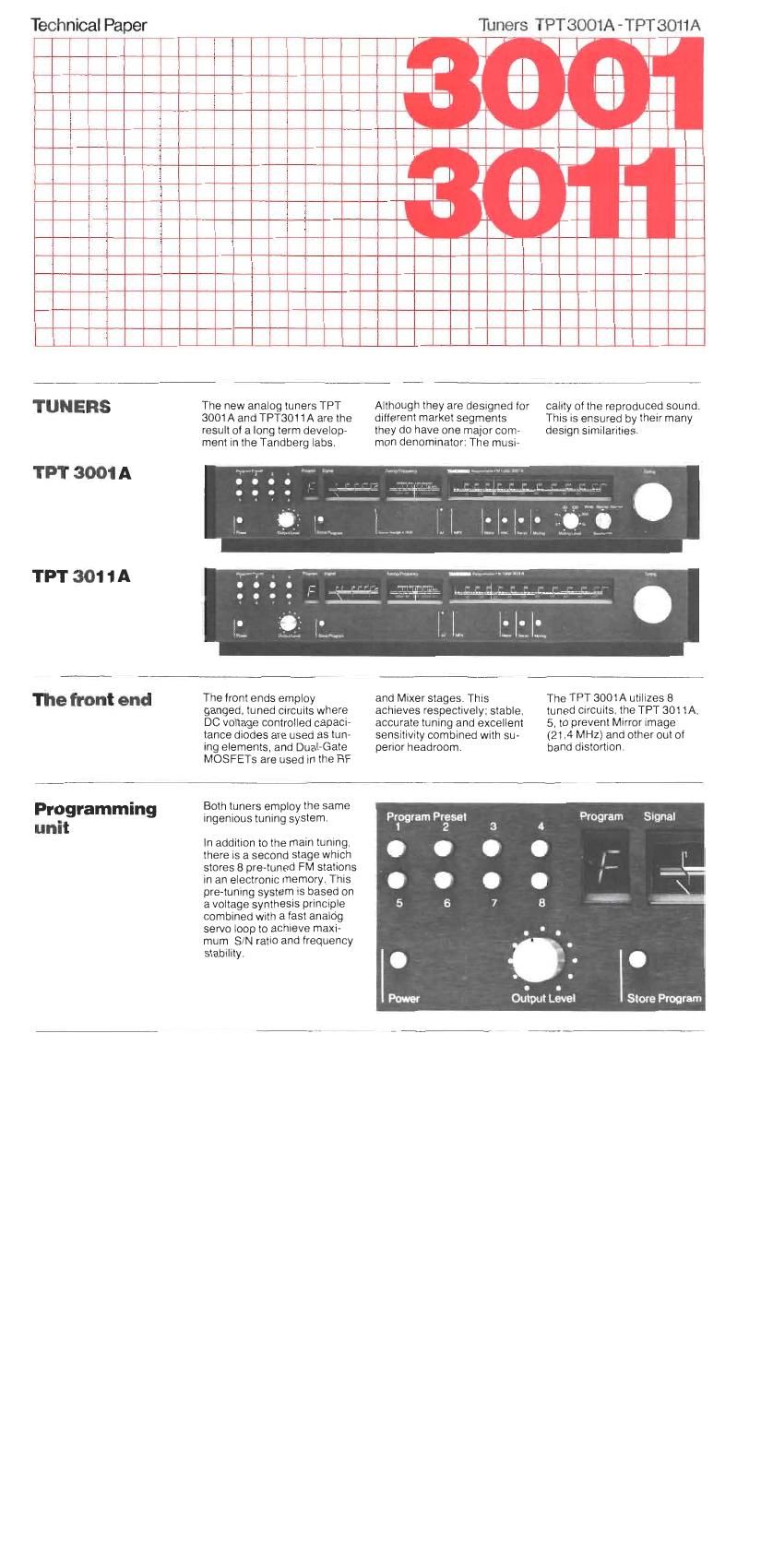 Tandberg TPT 3001 A Brochure