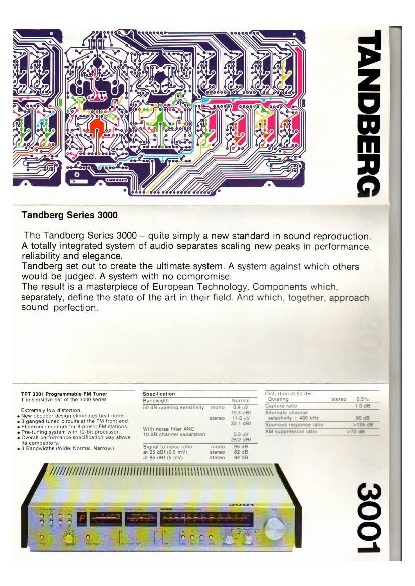 Tandberg TPT 3001 Brochure