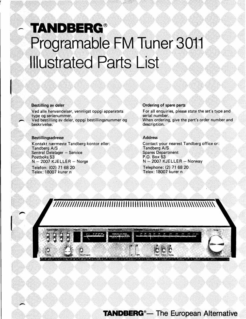 Tandberg TPT 3011 Service Manual 2