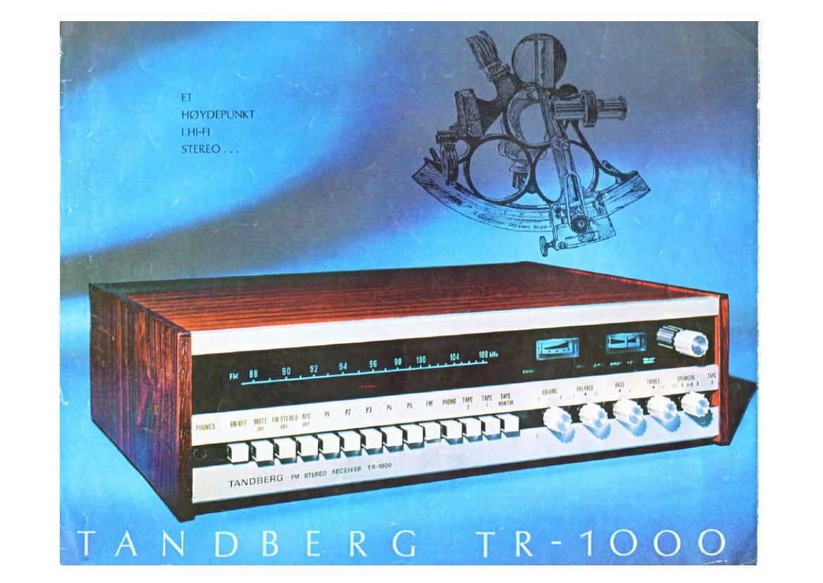 Tandberg TR 1000 Brochure