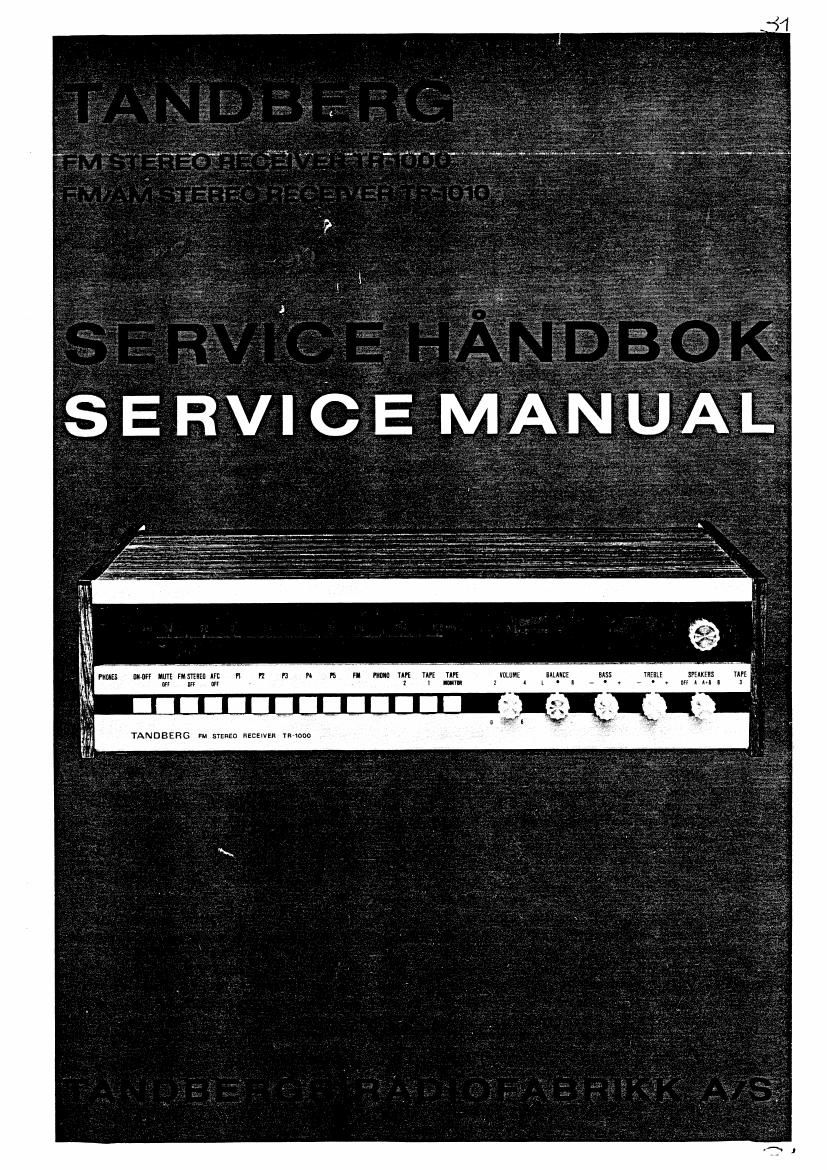 Tandberg TR 1000 Service Manual 2