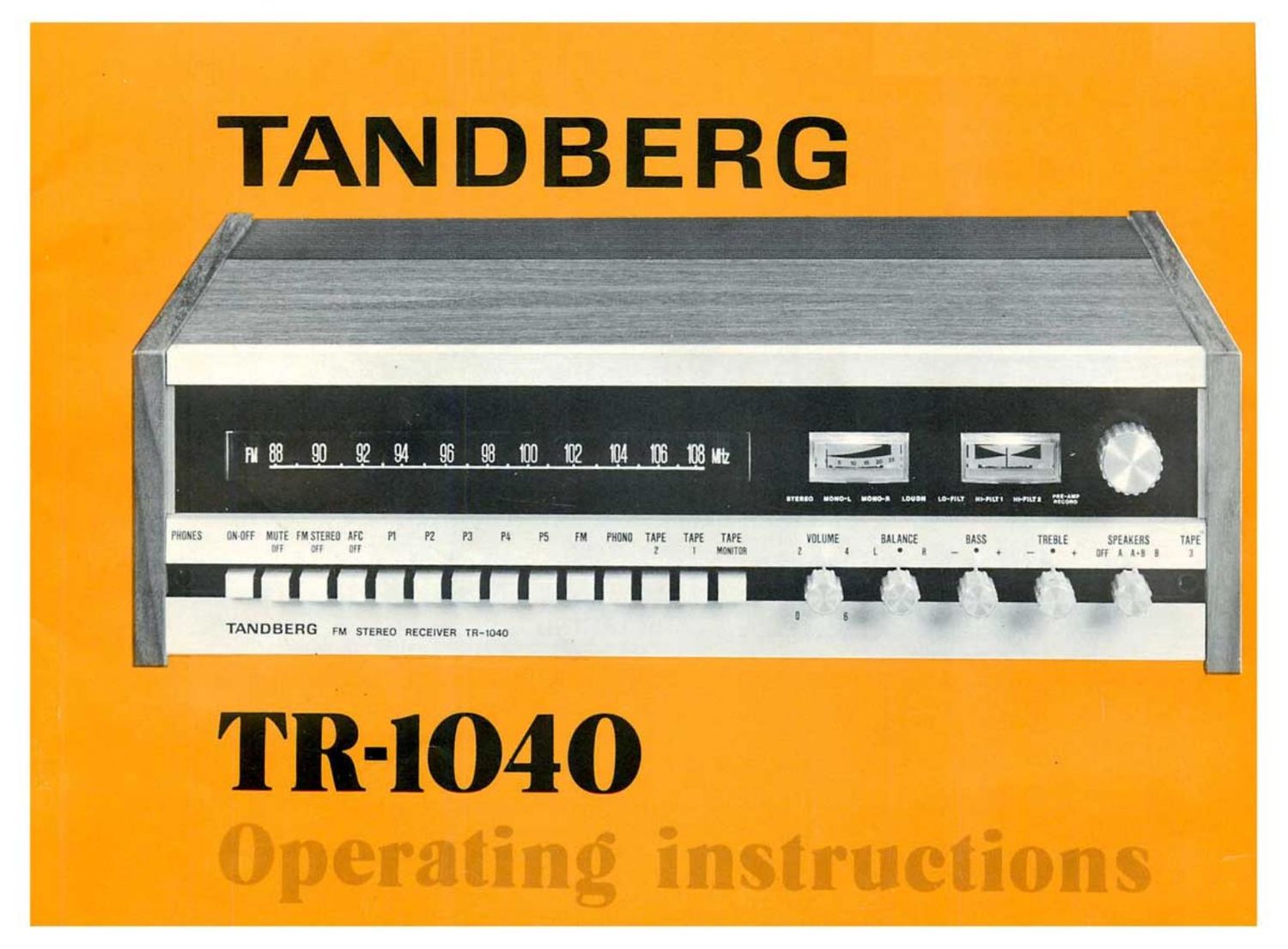 Tandberg TR 1040 Owners Manual