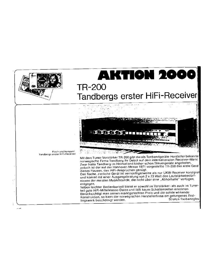 Tandberg TR 200 Review