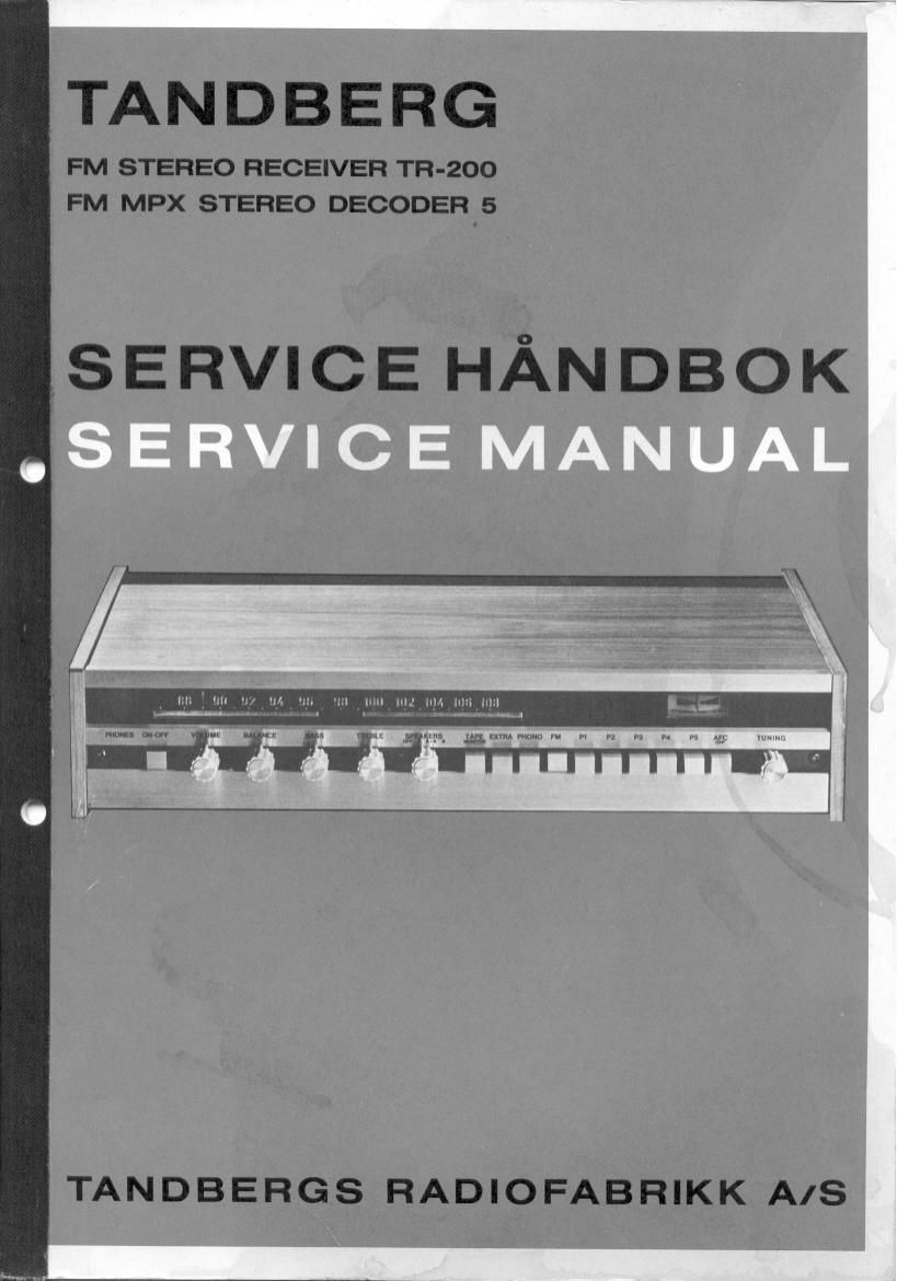 Tandberg TR 200 Service Manual