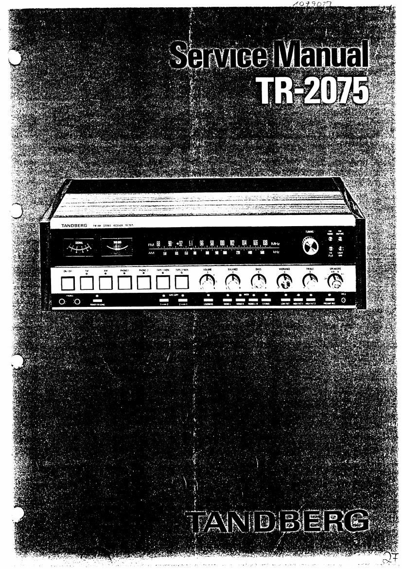 Tandberg TR 2075 Schematic