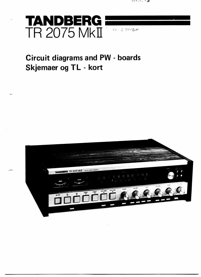 Tandberg TR 2075 Mk2 Schematic