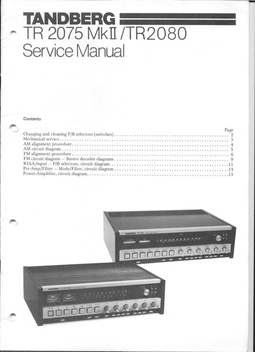 Tandberg TR 2075 Mk2 Service Manual