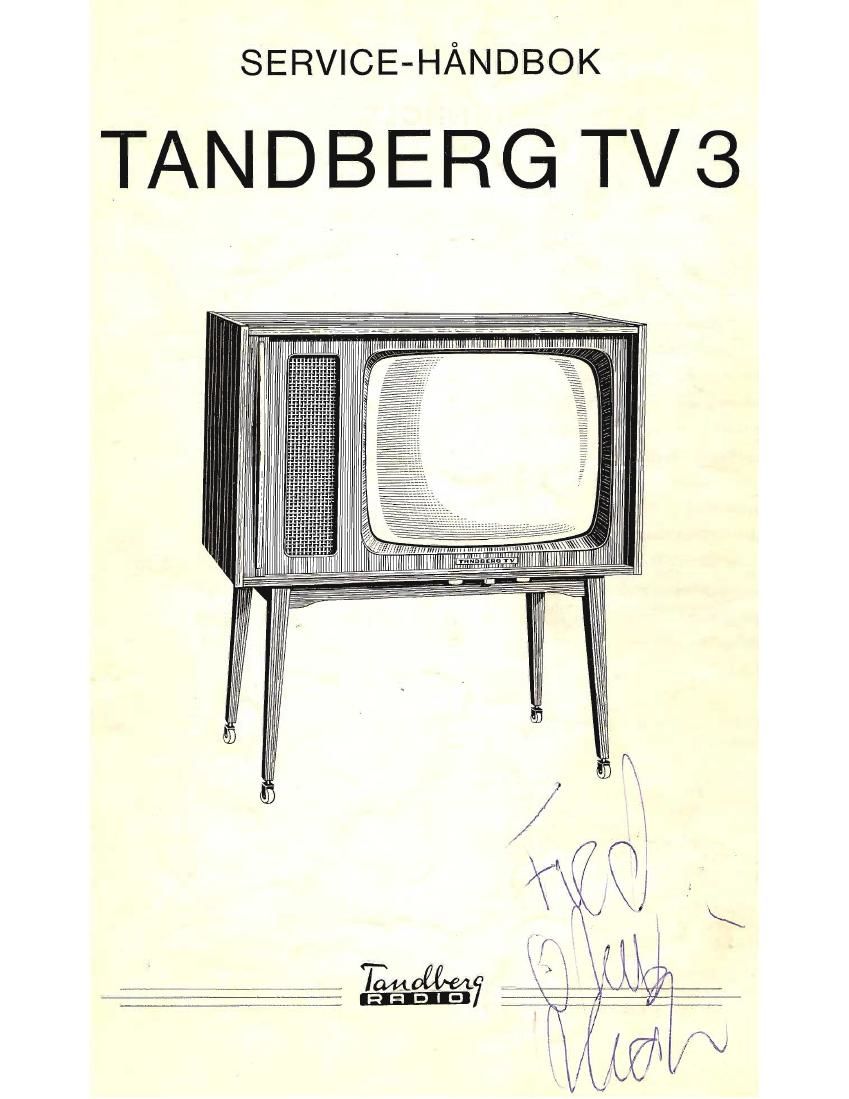 Tandberg TV 3 Service 1963 Service Manual