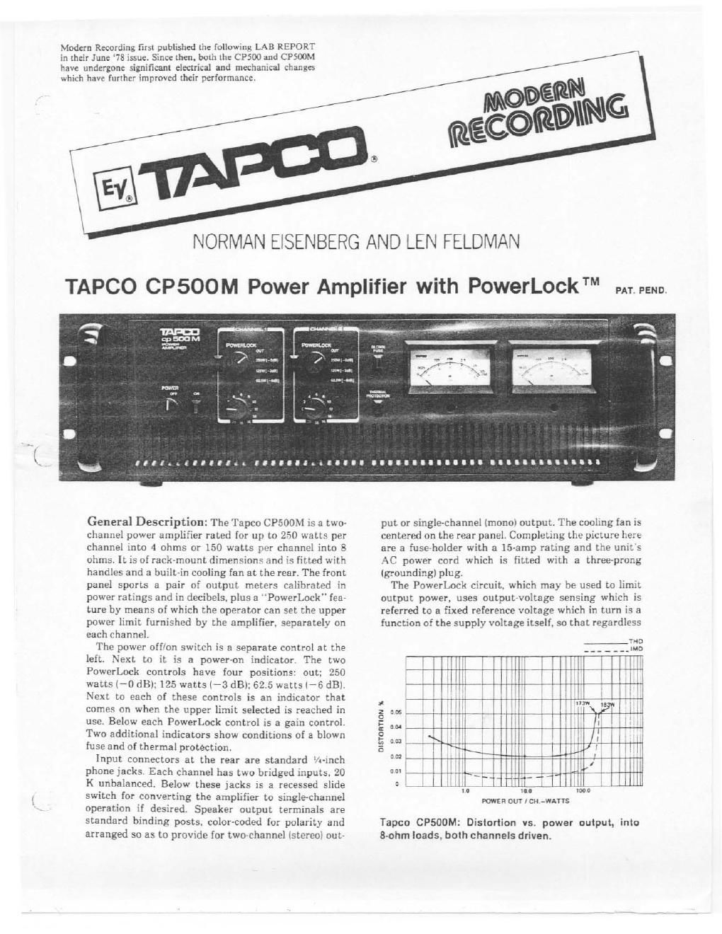 tapco cp 500 brochure