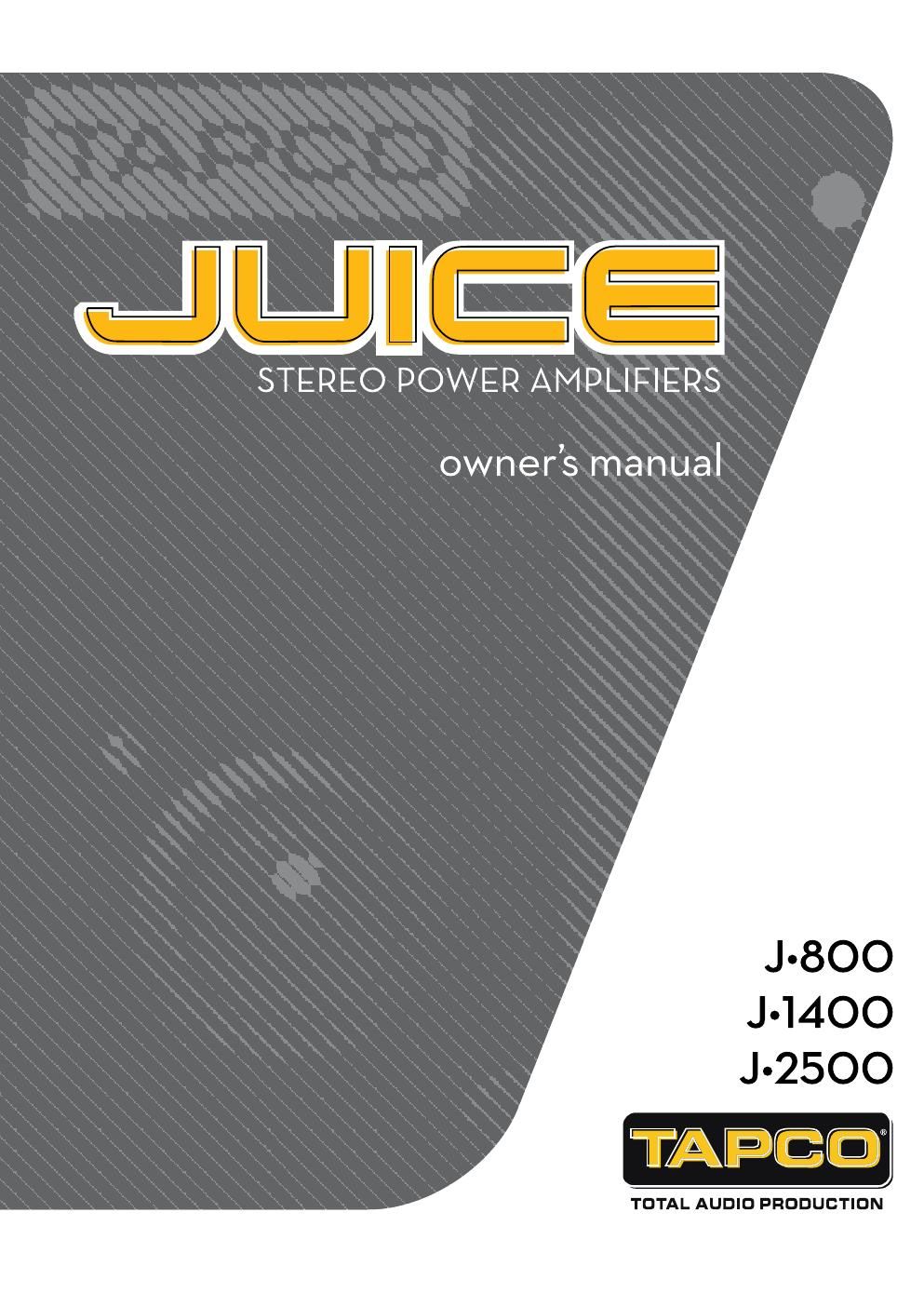 tapco j 800 owners manual