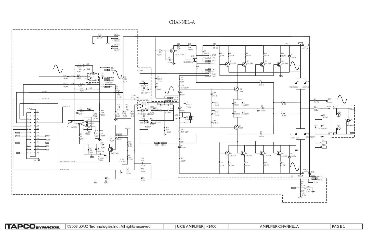 tapco juice j 1400 power amp schematic