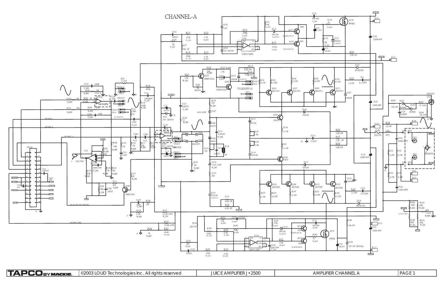 tapco juice j 2500 power amp schematic