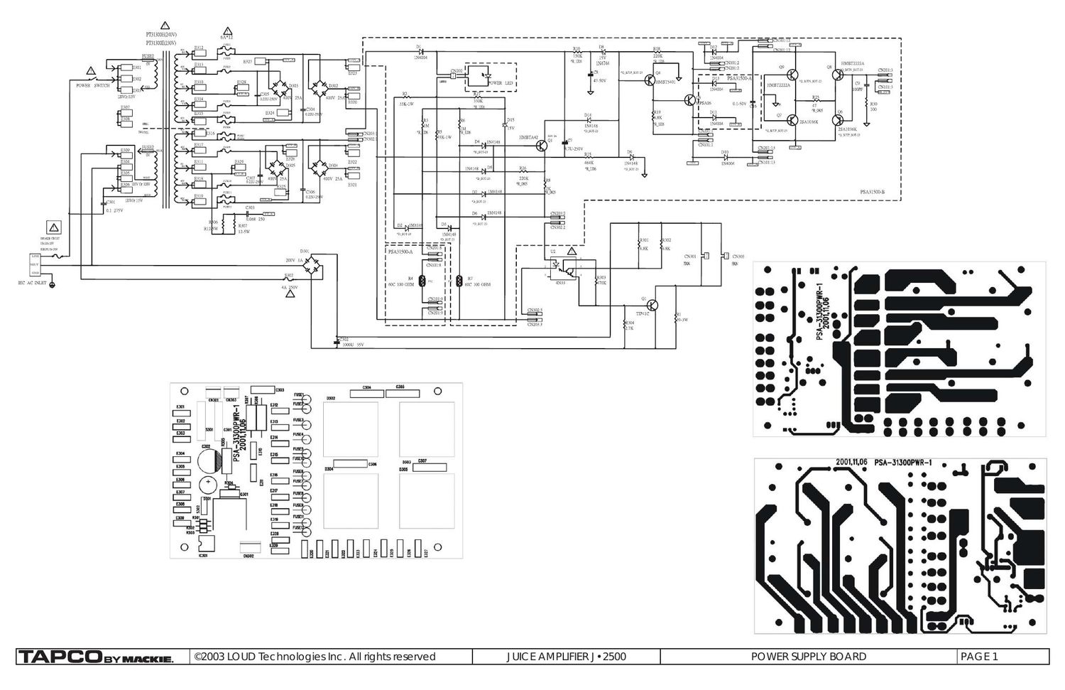 tapco juice j 2500 power supply schematic