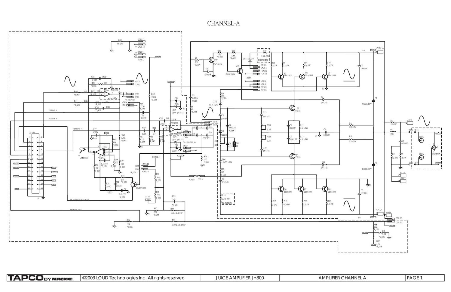 tapco juice j 800 power amp schematic