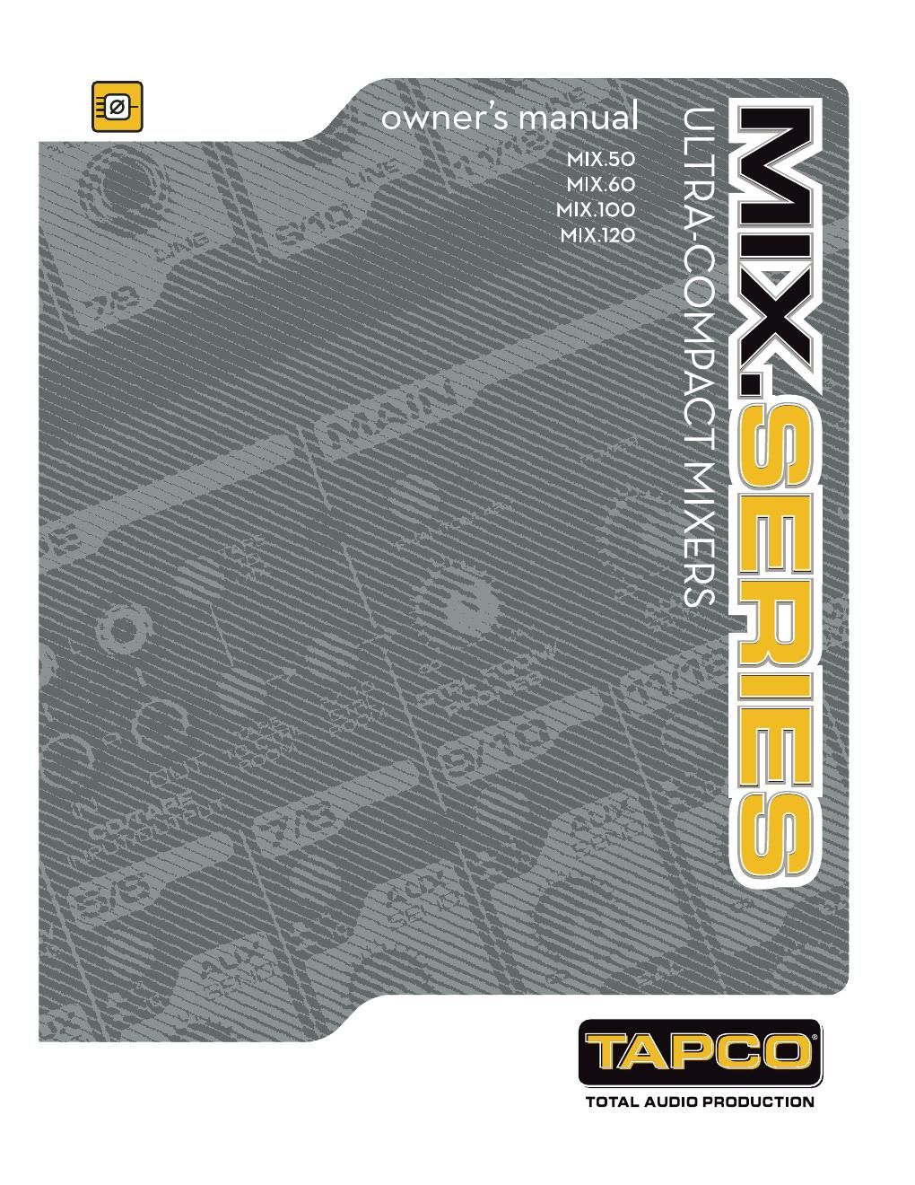 tapco mix 100 owners manual