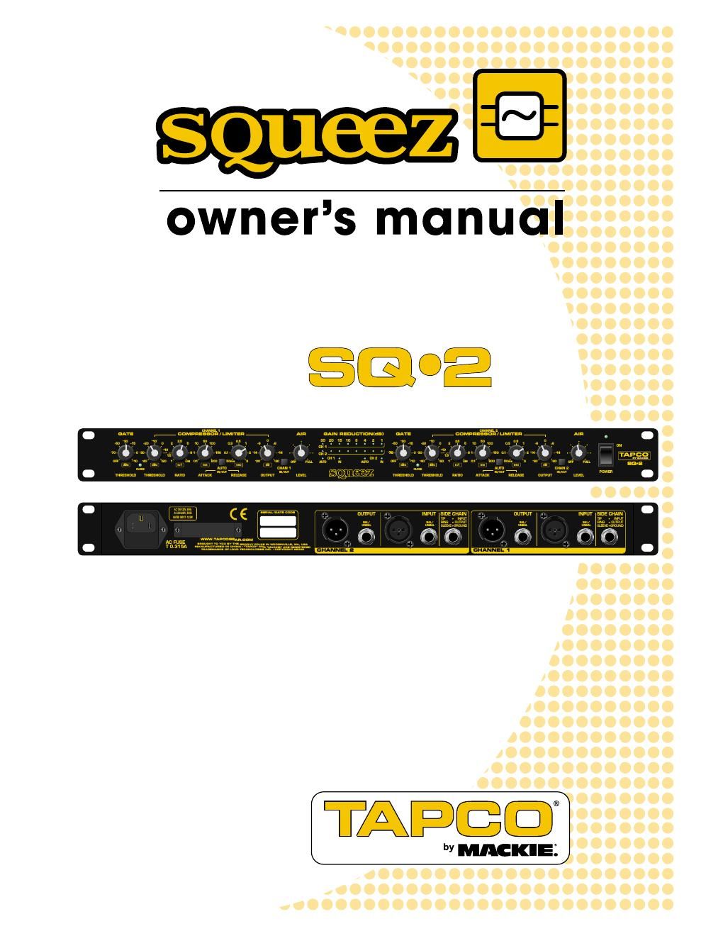 tapco sq 2 owners manual